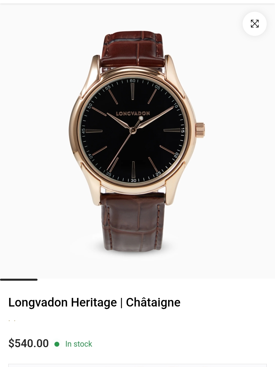 Men's Longvadon Heritage Chataigne Leather Strap Watch In Chestnut